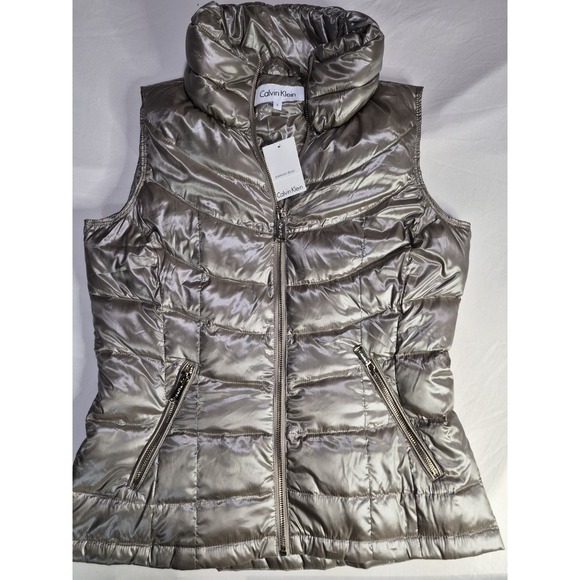 Calvin Klein Jackets & Blazers - Calvin klein puffer vest Premium Down Women's Size Small Metallic Bronze NWT